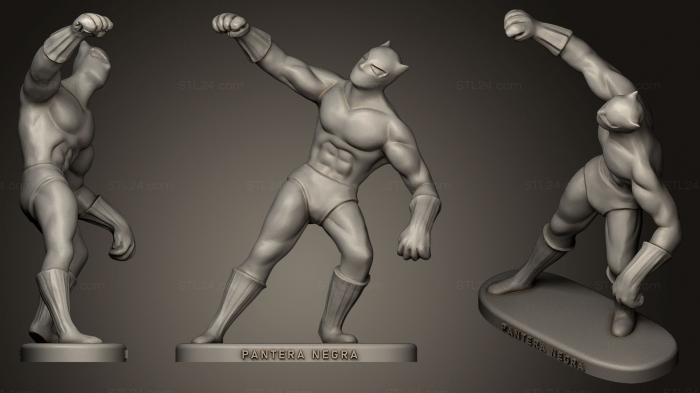 Figurines heroes, monsters and demons (Pantera negro, STKM_0498) 3D models for cnc